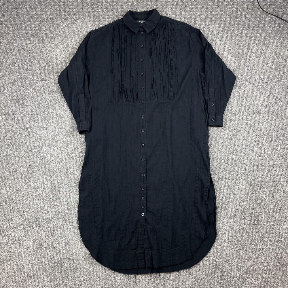 Urban Outfitters Shirt Dress Womens XS Black Button Oversize Boho Gauzy Beach